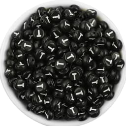 7x3.5mm Black Acrylic Beads Flat Round Pick Letters Loose Alphabet Spacer Beads Supplies For Jewelry Making Bracelets Accessory