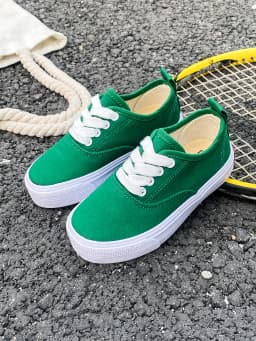 1059-1 Minimalist Style Solid Color Boys and Girls Low Top Children's Canvas Shoes Fluorescent Candy Baby Casual Board Shoes C
