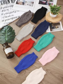 Sales Genuine Fine Sheep Wool Cozy Mitt Exposed Finger Women's Winter Autumn Knitted Fingerless Work Gloves Wrist Mittens Driver