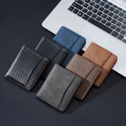 New Men Wallets Leather Purse Man Slim Card Horders Quality Male Short Multi-card Wallet Coin Pocket Purse