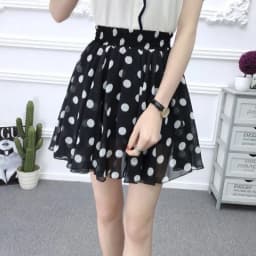Summer 2026 Korean Style  Floral Chiffon High Waist Elastic Slimming Skirt Pants Half Body Cute Style Casual Print Skirt