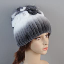 Real Rex Rabbit Fur Hat And Scarf Set Women Winter Knitted Beanie Hat Natural Fur Skullies Beanies Woman Hat Female Cap Elastic