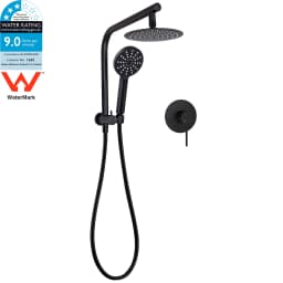 **Sydney Stock** KYLINS 2 In 1 Shower Head Set Round 8/10/12/16'' Rainfall Head Gooseneck Arm Mixer Taps Set Gun Metal Grey WELS