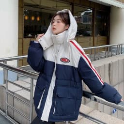 2025 Oversized Down Cotton Coat Women Korean Winter Jacket Warm Casual Hooded Parkas Patchwork Puffer Thick Snow Wear Outwear