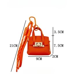 Mini Coin Purse Bag Pendant Cute Square Handbag Earphone PU Leather Creative Car Key Chain Pendant Decoration Multi-functional