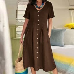 Women New Loose Boho Button Pockets Vintage Ruffles Befree Summer Elegant Party Dress Summer Party Maxi Dresses