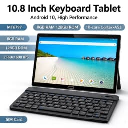 10.8' Screen 8GB RAM 128GB ROM X20L Android 10 CPU MT6797 Processor, 10-core Cortex-A53 2G 3G 4G Calls 2560x 1600 Pixels