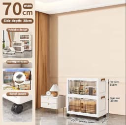 Heavy Duty Foldable Storage Cabinet with Wheels – Multi-layer Baby Wardrobe & Toy Organizer for Bedroom, Space-Saving for Kids