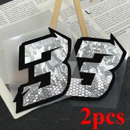 2PCS 5CM Holographic Number 0-9 Sticker Set, Waterproof Vinyl Decal for Car Motorcycle Body