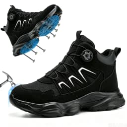 Rotating Button Safety Boots Shoes Man Steel Toe Safety Work Shoes Lightweight Non Slip Work Boots Men Sneaker