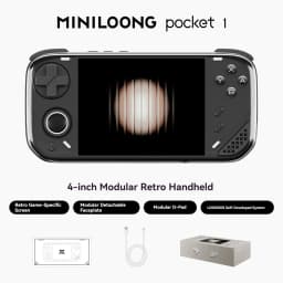 MINILOONG Pocket 1 4" Open Source Handheld RK3566 ROCKNIX 90Hz IPS Retro Console Modular RGB Hall Joystick PSP PS1 GBA Emulator