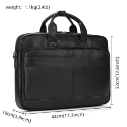 Men Briefcase Genuine Leather Laptop Bag 14 15.6" PC Doctor Lawyer Computer Bag Cowhide Male Briefcase Leather Men Business Bag