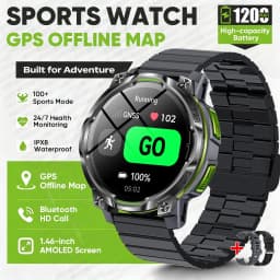 Men Military Built-in GPS Smart Watch Offline Map Navigation 1200mAh Battery Altimeter Compass Sports Watch For iOS Android 2026