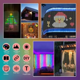 1/2/4PCS Smart LED Curtain Lights LED Fairy Lights App Control Music Sync DIY Pattern Waterproof for Indoor Outdoor Party Decor