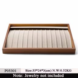 Oirlv Multi-function Wood Flat Jewelry Tray Stackable Jewelry Drawer Organizer Bracelet/Watch/Earrings Showcase Jewelry Holder