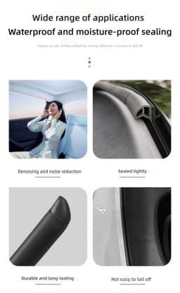 For Tesla Model Y Juniper Door Seal Strip Soundproof Rubber Weatherstrip for Model 3 Highland B-Pillar Sealing Noise Reduction