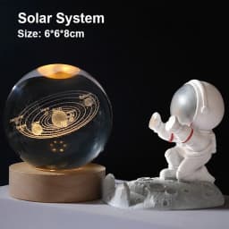 GGbingo LED Night Light Milky Way Galaxy Solar System Crystal Ball Night Lamp Bedroom Ambient Light Creative Gift Night Light