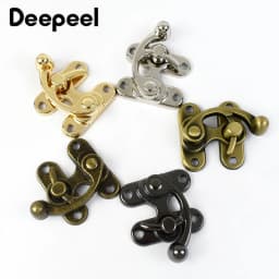 1-5Pcs 45X37mm Box Toggle Latch Hasp Metal Lock Decor Hasps Hook Clasp Curved Buckle For Jewelry Chest DIY Hardware Accessories