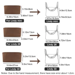Multi-color Nylon Bag Liner Waterproof Makeup Bag For Lindy mini 26 30 Handbag Organizer Insert Travel Cosmetic Bag Shapers