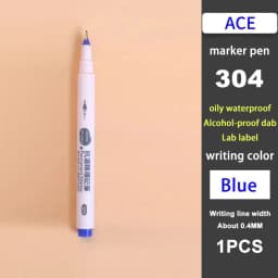ACE 304 314 324T Dual Tip Quick Dry Oil Based Marker Pen for Lab Hospital Use Resistant to 75% Alcohol Professional Marking Tool