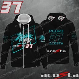 New 2024 Motorcycle Race 37 Driver pedro acosta Creative Hoodie for Extreme Sports Track Enthusiasts Fans Hoodie