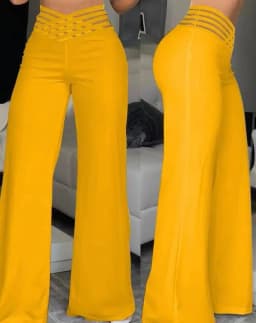 Women Wide Leg Flared Pants 2024 Spring Casual Crisscross Sheer Mesh Patch High Waist Trousers Y2k Streetwear Elegant Work Pant