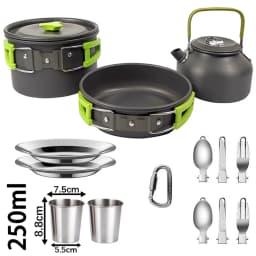 Camping Cooking Set Camping Cookware Travel Tableware Outdoor Picnic Set Teapot For 2-3 People Non-Stick Pots Assorted Sets