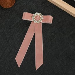 Korean Rhinestone Fabric Bow Brooch Tie Blouse Black Bowties Sweater Neckline Accessories College Style High-end Jk Decoration