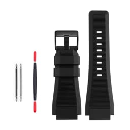 35-24mm convex cowhide band For Bell Ross B&R BR-01 BR-03 Men Genuine leather watchband silicone rubber waterproof watch strap