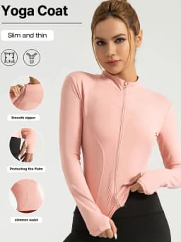 Fitness Jacket, Women's Tight Quick-Drying Top, 2025 Autumn Edition, Long-Sleeved Sun-Protective Stand-Up Collar, Sports Pilates