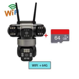 Solar Powered AOV 4-Lens Camera,Color Night Vision,Human Detection & Tracking, 24H Recording for Outdoor Home Security