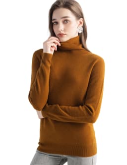 100% Merino Wool Turtleneck Sweater Women's Clothing Pullover Turtleneck Sweater Fall Winter Jumper Long Sleeve Knitted Warm Top