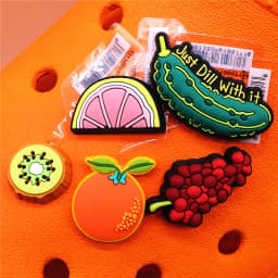 Original Various Fruit Designer Shoe Charms 5pcs/lot Clog Buckle Accessories Luxury Upper Jewelry Decorations Gift Preferred