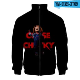 Coats Horror Movie Chucky Stand Collar Jackets Seed of Chucky Sweatshirt Cosplay Costume Long Sleeve Zipper Hoodies