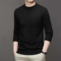 7 Colour Men's Round Neck Long Sleeved Solid Color Sweater Soft Warm and Comfortable Top with a Base