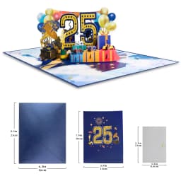 Anniversary Card, Pop Up 1st 18th 21th Birthday Card, Anniversary Number Greeting Cards for Wedding Wife Husband Girlfriend