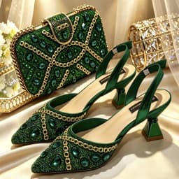 Trendy Women's Pointed-Toe High Heels and Luxury Bag Set - Versatile Fit for All Foot Shapes, Sleek Design for a Chic Loo