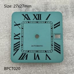 27mm S Logo NH35 Dial Square Roman Santo S Dial for NH35 Automatic Movement Black Blue Hands NH35 FCK 9-5 Dial Watch Accessories