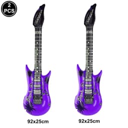 Inflatable Guitar 35inch Rock Star Guitar Reusable Inflatable Guitar Toys Balloons 80s 90s Themed Kids Birthday Party Decoration