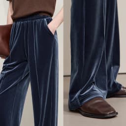 AMII Women's Pants Wide-leg Solid Knitted Pants Casual Woman Trousers 2025 Autumn New Retro Versatile Ladies Clothing 12523110