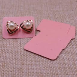 100pcs Cute Solid Color Earring Paper Package Card DIY Small Stud Earring Card White Kraft Pink Jewelry Display Card