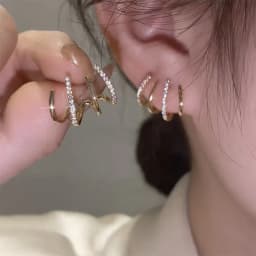12PC Creative Gold Color Leaves Clip Earrings for Women Men Simple C Ear Cuff No Piercing Ear Ear Clip Set Trend Jewelry Gift