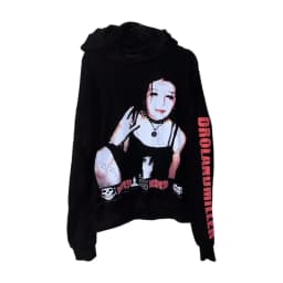 Men Black Pullover Hoodie Rock Inspired Street Trend Design Youth Clothing Loose Fit Comfy Urban Wear with Stylish Attitude