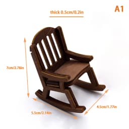 1:12 Dollhouse Mini Park Table Chair Miniature Bench Stool Rocking Chair Dolls House Furniture Accessories Kids Pretend Play Toy