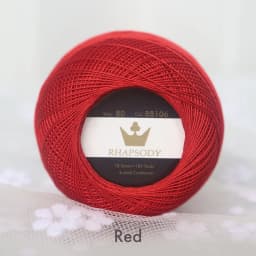 Rhapsody Premium Size 80 Cotton Crochet Thread 100% Egyptian Mercerized Singed 13 Colors 10G Tatting Needlepoint Bobbin Lace