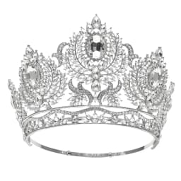 Royal Queen AB Color Crystal Wedding Crown Large Diadem Rhinestone Tiaras Circle Pageant Headdress Bridal Jewelry Head Ornaments