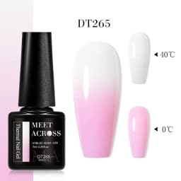 MEET ACROSS 7ml Glitter Sequins Thermal Gel Nail Polish 3 Layers Temperature Color Changing Semi Permanent UV Gel Varnish Nails