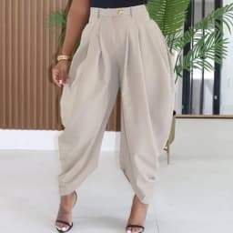 2026 Trend Mid Waist Women's Cargo Harem Sweat Pants with Ruched Design Casual Street Style Trousers Office Ladies Work Trousers