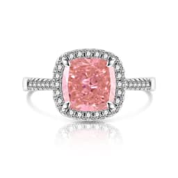 925 Sterling Silver Stylish and Simple Ice Flower Cut Princess Square Bag Zircon Ring Birthday Party Anniversary Gift