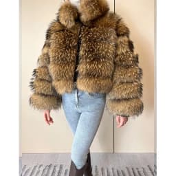 Stand Collar Natural Real Fox Fur Coat for Women Winter Warm Fashionable Lapin Blue Color Full Length Tailored Fit Outerwear